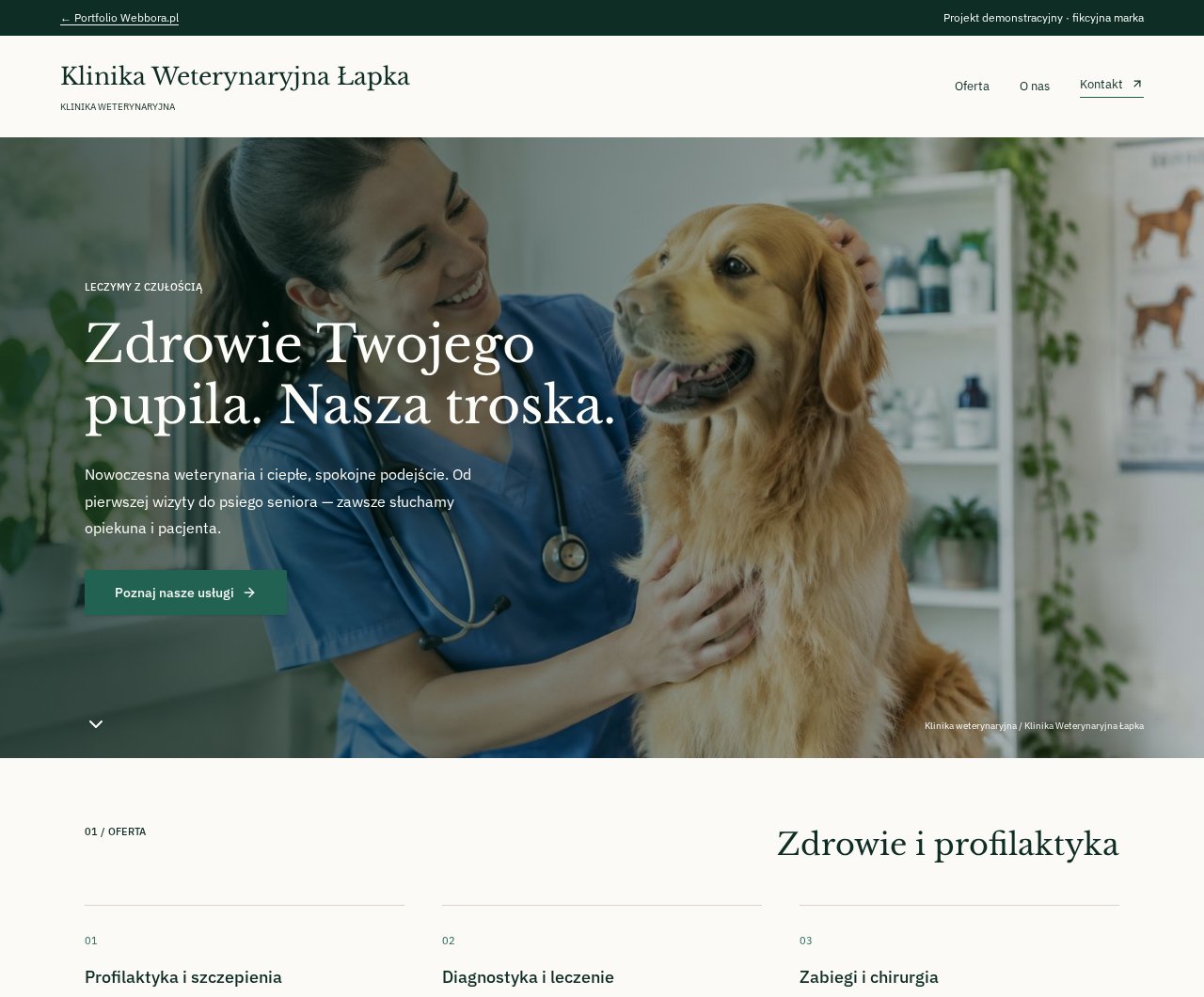 Podgląd strony Klinika Weterynaryjna Łapka